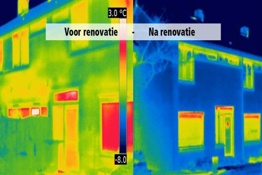 Warmtescan voor en na renovatie